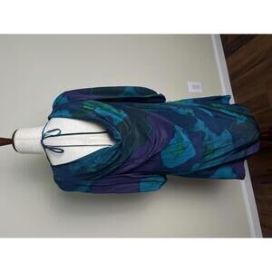 Halston Heritage 100 Percent Silk Abstract Print Dress Open Back Size Small